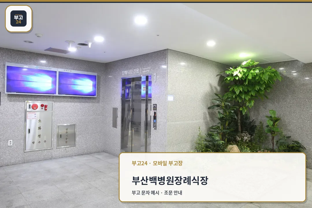 부산백병원장례식장 엘리베이터와 실내 조경