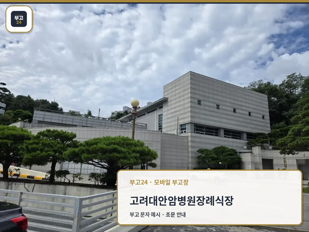 고려대안암병원장례식장 외부와 주차장 진입 모습