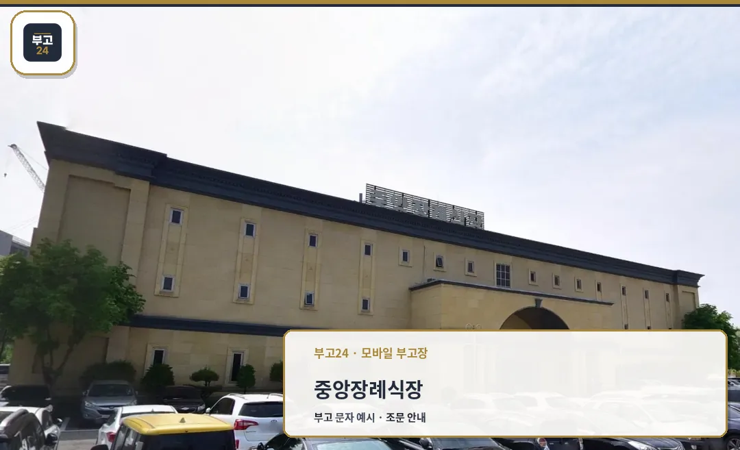 중앙장례식장 측면 주차 전경